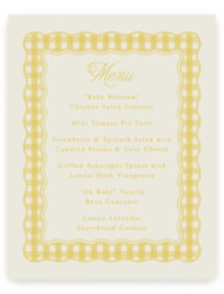 Baby Shower Menu Signs