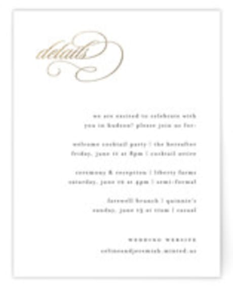 Foil-Pressed Direction Cards