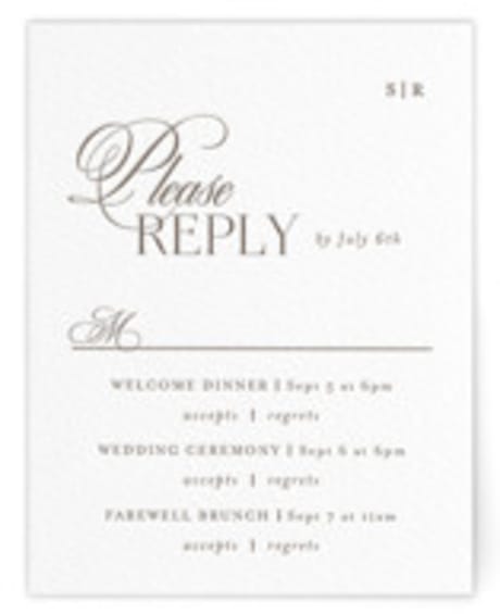 Letterpress Multi-Event RSVP Cards