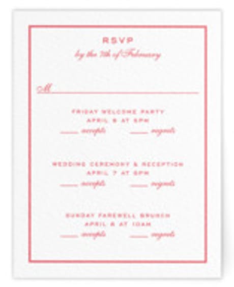 Letterpress Multi-Event RSVP Cards