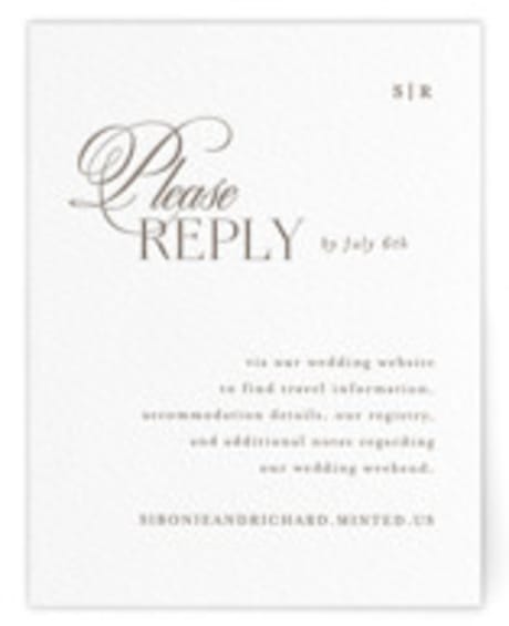Letterpress RSVP Online Enclosure Cards