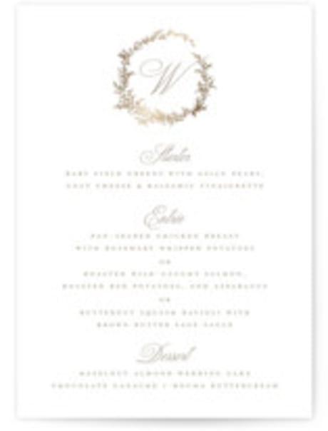 Foil-Pressed Menus