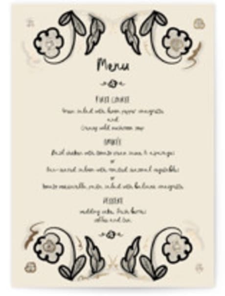 Foil-Pressed Menus