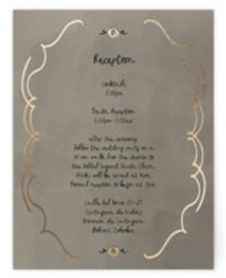 Foil-Pressed Reception Cards