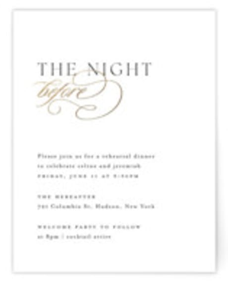 Foil-Pressed Rehearsal Dinner Cards