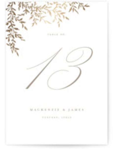 Foil-pressed Table Numbers