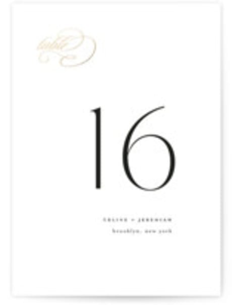 Foil-pressed Table Numbers