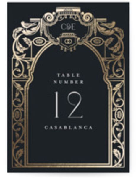 Foil-pressed Table Numbers
