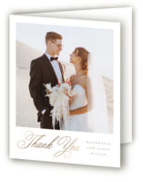 Foil-Pressed Folded Wedding Thank You Cards