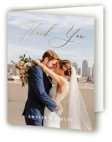 Foil-Pressed Folded Wedding Thank You Cards