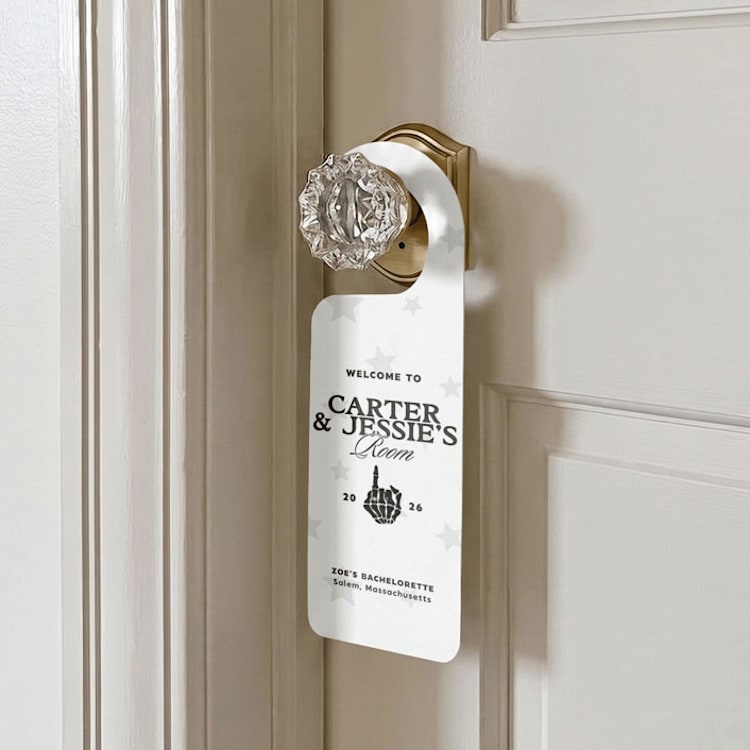 "Til Death Do Us Party Bachelorette Door Hanger" - Aisle and Chair Decor in white by Social B Creative Studio