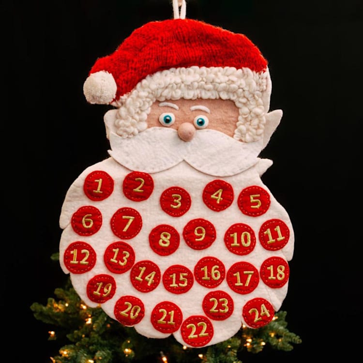 "Felt Santa Claus Advent Calendar" - Advent Calendars in white by Aahlada Chennupati