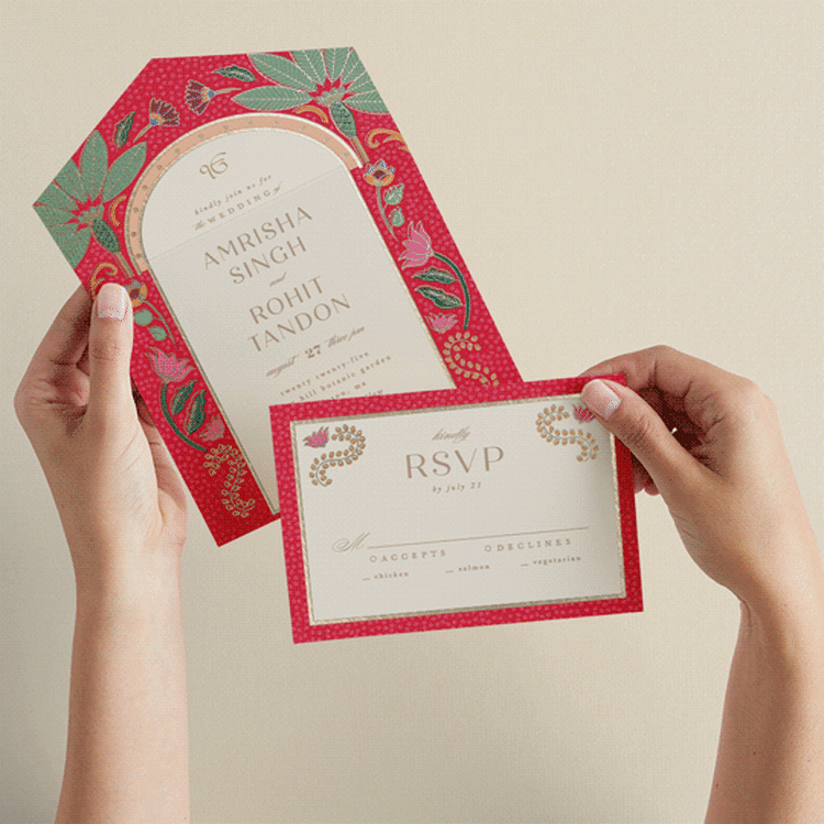 "Indian garden" - Savvy Wedding Invitations in Sindoor by Creo Study - Animated View