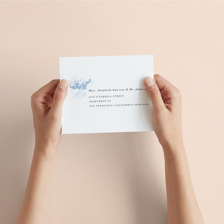 "Poetic Blue" - Savvy Wedding Invitations in Sky by Qing Ji - How it works