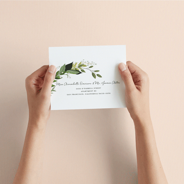 "Vines of Green" - Savvy Wedding Invitations in Fern by Susan Moyal - How it works