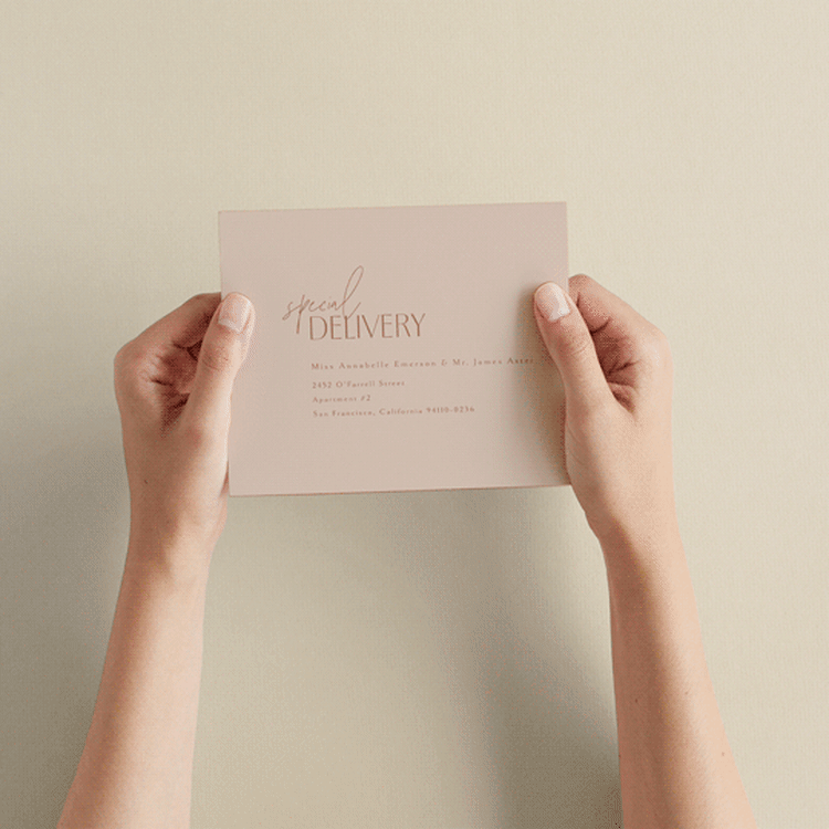 "Overlap" - Savvy Wedding Invitations in Terracotta by Kelly Schmidt - How it works