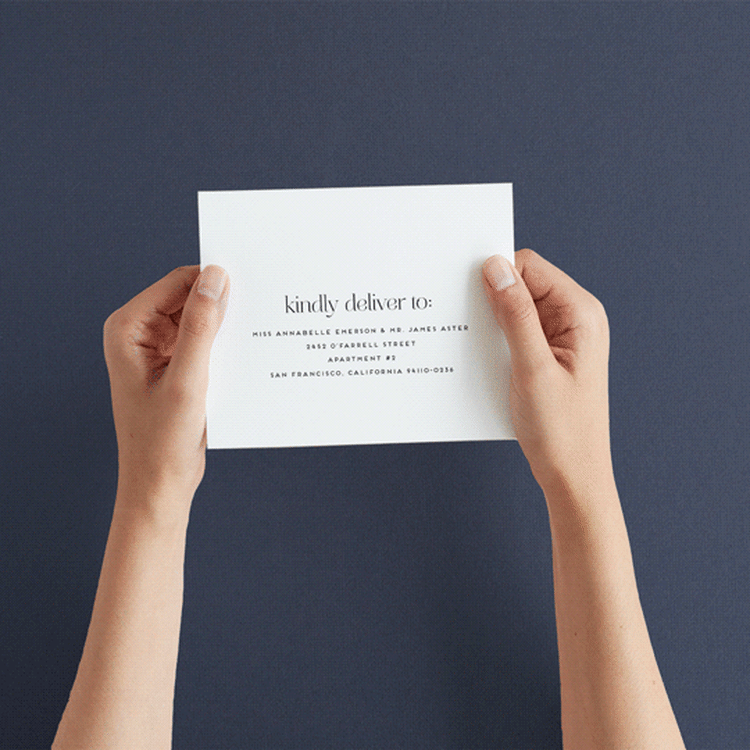 "Aligning" - Savvy Wedding Invitations in Tuxedo by Genna Blackburn - How it works