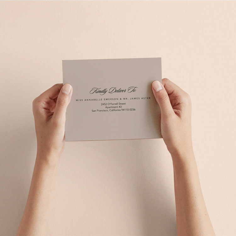 "Initials Circle Arch" - Savvy Wedding Invitations in Latte by FRANI - How it works