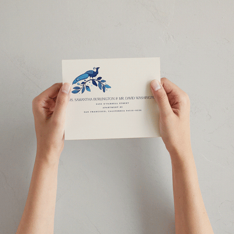 "Gilded" - Savvy Wedding Invitations in Cerulean by GeekInk Design - How it works
