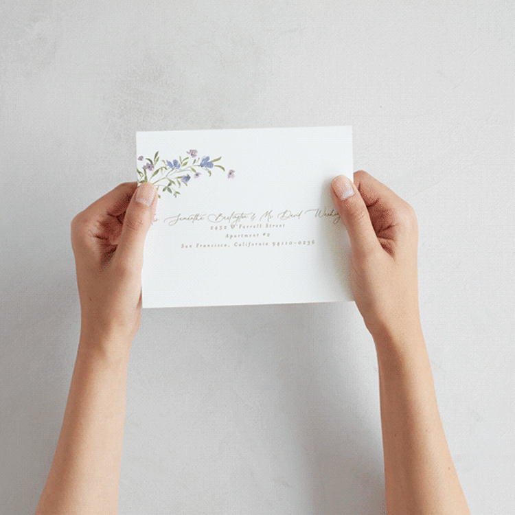 "Sweeping Meadow" - Savvy Wedding Invitations in Wisteria by Everett Paper Goods - How it works