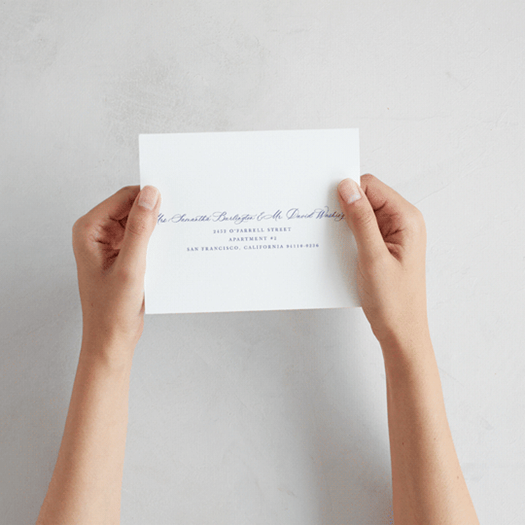 "watercolor flowers crest" - Savvy Wedding Invitations in Dusty Blue by Cass Loh - How it works