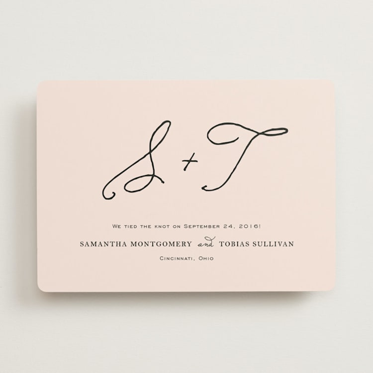 "Estate" - Wedding Announcements in Blush by Kim Dietrich Elam - Front
