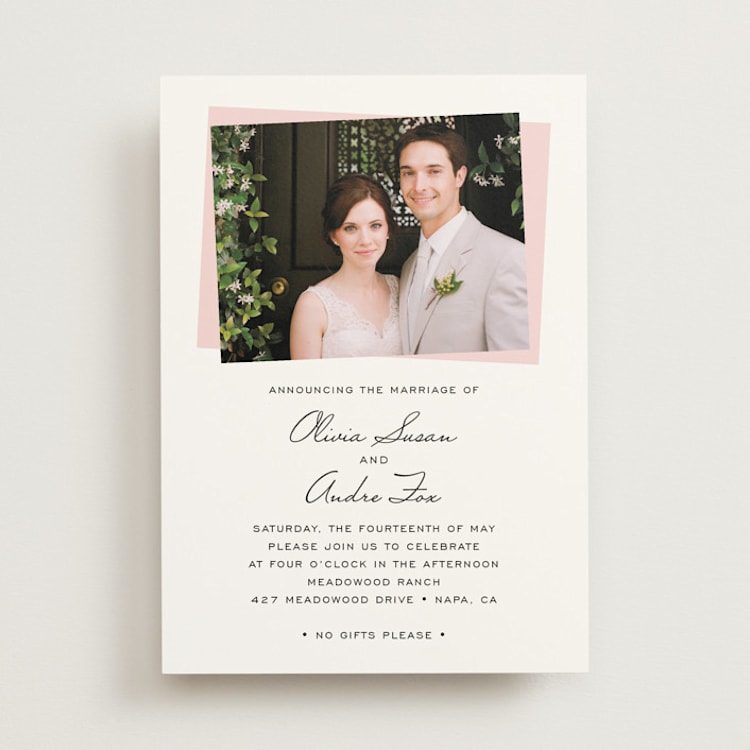"Romantic Frame" - Wedding Announcements in Soft Petal by SimpleTe Design - Front