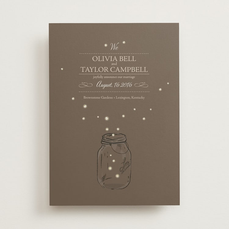 "Fireflies" - Wedding Announcements in Zuni Brown by Paige Rothhaar - Front