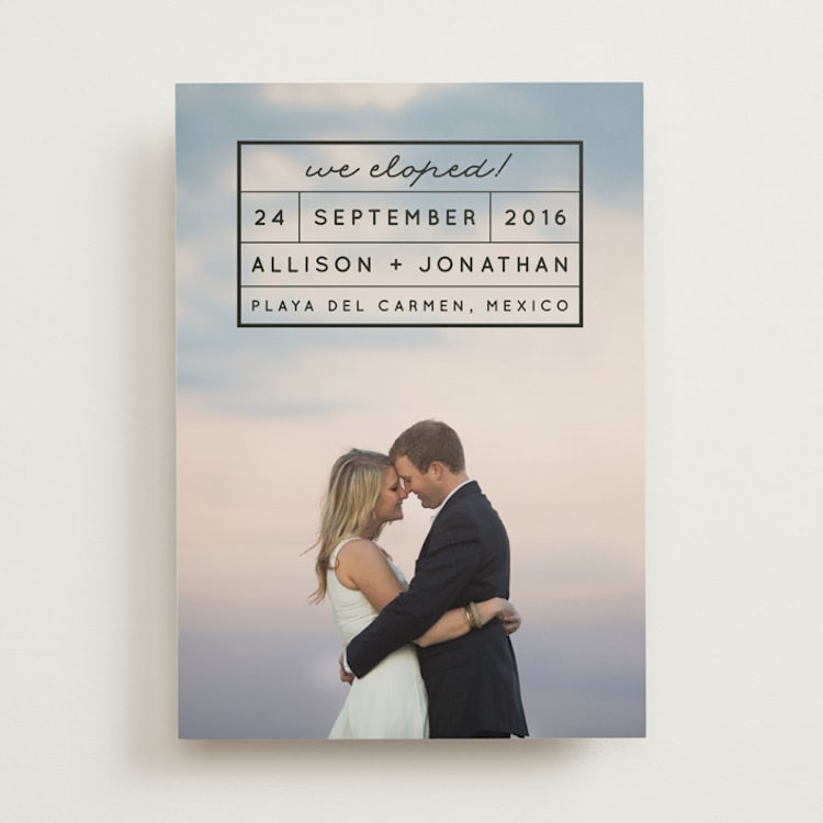 "Light and Airy" - Wedding Announcements in Ebony by Shirley Lin Schneider - Front
