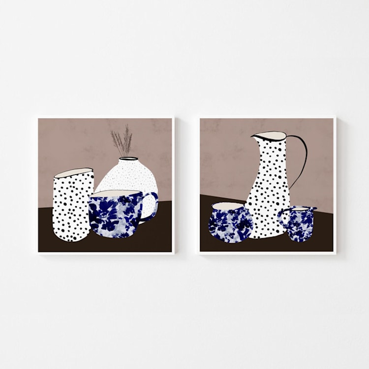 "Common Ground I & II" - Limited Edition Fine Art Print in multicolor by Danushka Abeygoda