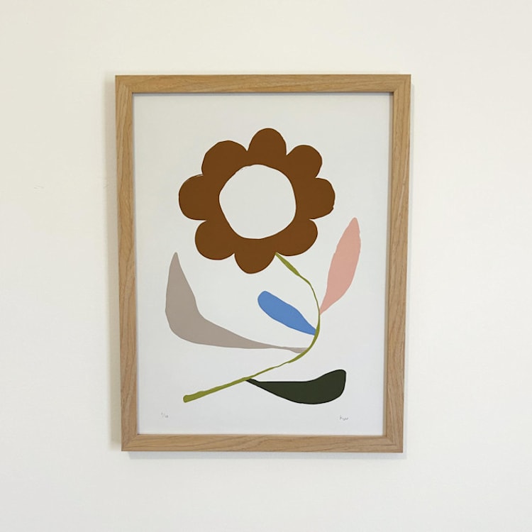 "Wildflower Orange" - Limited Edition Fine Art Print in orange by Kelly Watkins