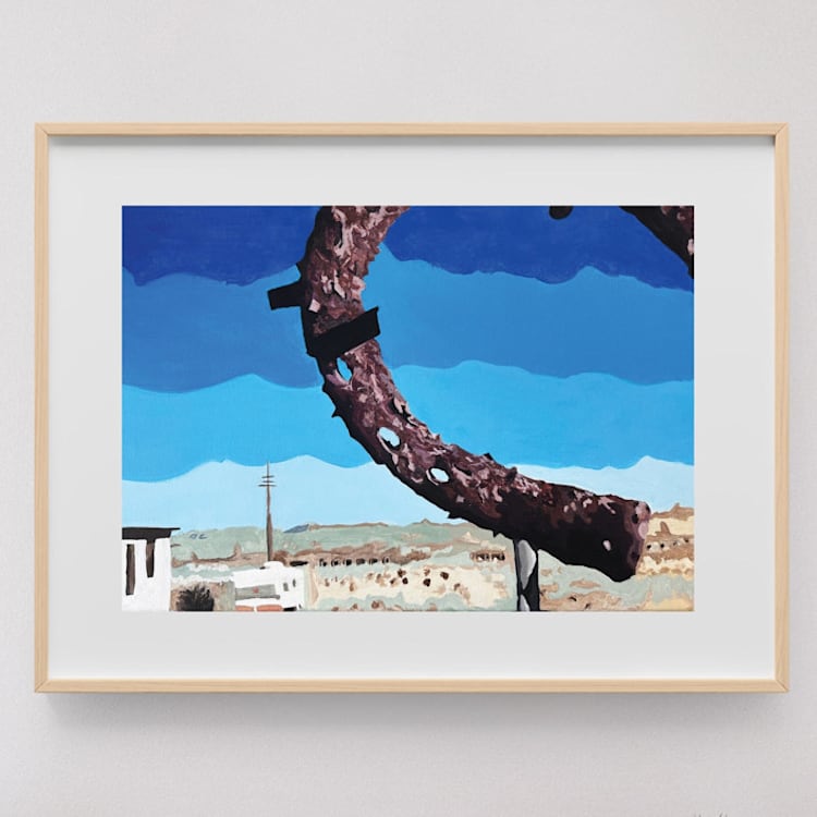 "Marfa Days 1" - Limited Edition Fine Art Print in blue by Stephanie C Martinez