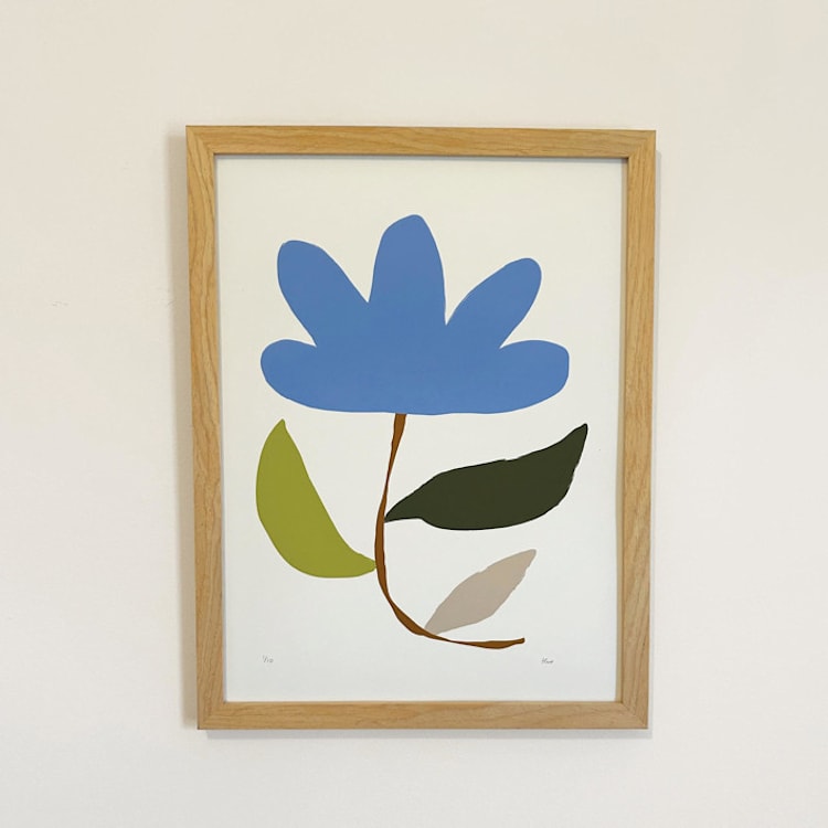 "Wildflower Blue" - Limited Edition Fine Art Print in blue by Kelly Watkins