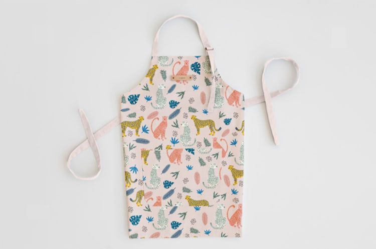 "Cheetah Tropical" - Apron in Blush by iamtanya - Personalizable Apron