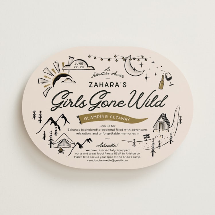 "Girls Gone Wild" - Bachelorette Party Invitations in Champagne by Kelsey Mucci - Front