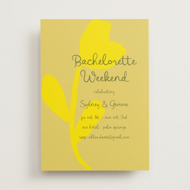 "Bloom" - Bachelorette Party Invitations in Island Citrus by Morgan Kendall - Front