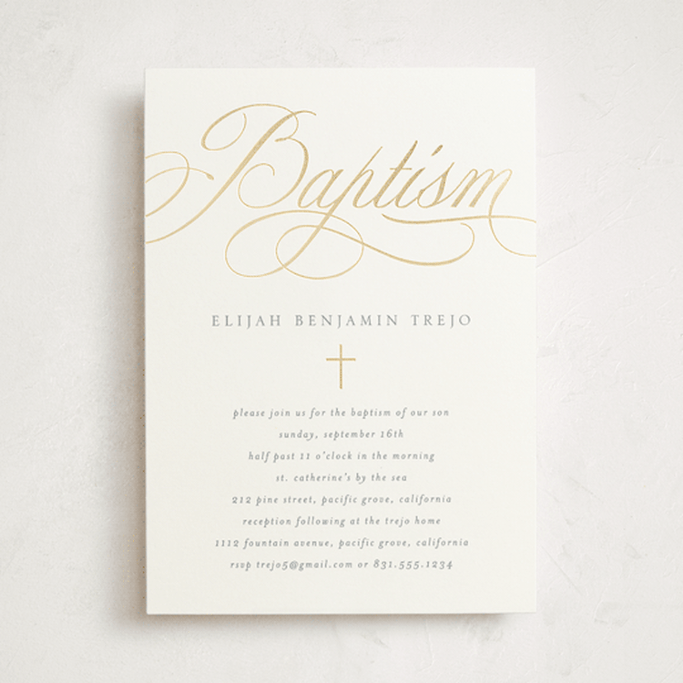 "formally contemporary" - Baptism and Christening Invitations in Silk by Erin Deegan - Front