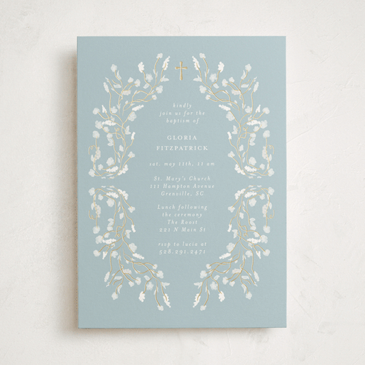 "Ornamenta" - Baptism and Christening Invitations in Pool by Jelena Vuletic - Front