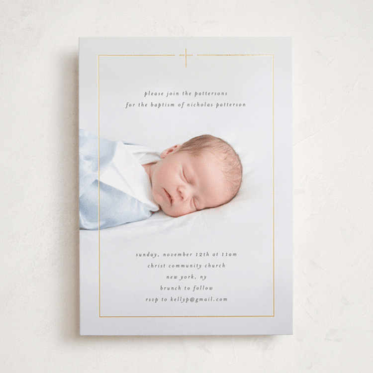 "Precious" - Baptism and Christening Invitations in Stone by Stacy Maalouf - Front