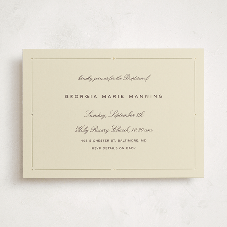 "Diamond" - Baptism and Christening Invitations in Willow by Ani Somi - Front