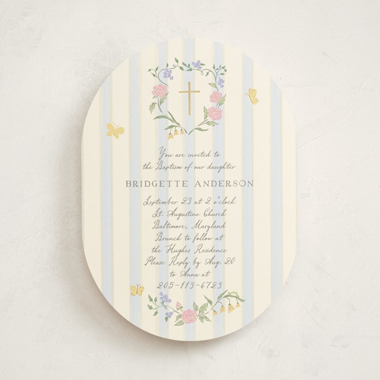 "teacup" - Baptism and Christening Invitations in Sky by Grae - Front