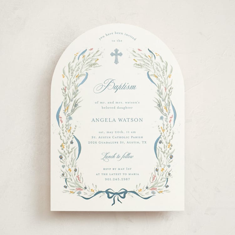 "Ciel" - Baptism and Christening Invitations in Frost by Jelena Vuletic - Front