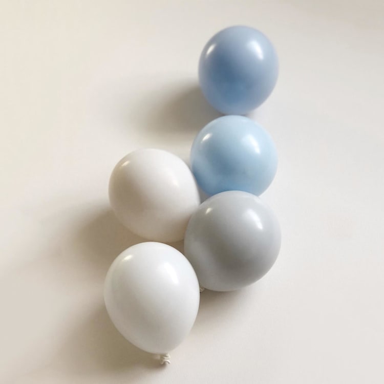 "Cloud Blue Balloon Garland Luxury Kit (10-12ft)" - Party Balloons in blue by PopFestCo
