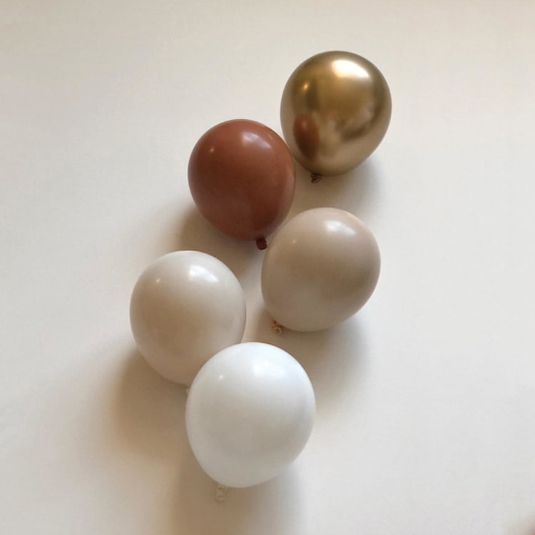 "Terrazzo Beige Balloon Garland Luxury Kit (10-12ft)" - Party Balloons in beige by PopFestCo