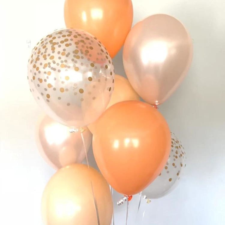 "Orange and Peach Balloons | Set of 8 Standard 11" Latex Balloons" - Party Balloons in orange by Marci McCue