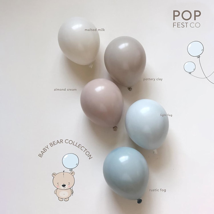"Baby Bear Balloon Garland Luxury Kit (10-12ft)" - Party Balloons in blue by PopFestCo