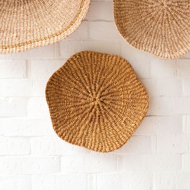 "Small Scallop Wall Basket 10"" - Decorative Baskets in brown by LIKHA