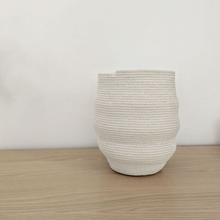 "Unique Decorative Storage Basket, Cotton" - Decorative Baskets in natural by Damaris Kovach