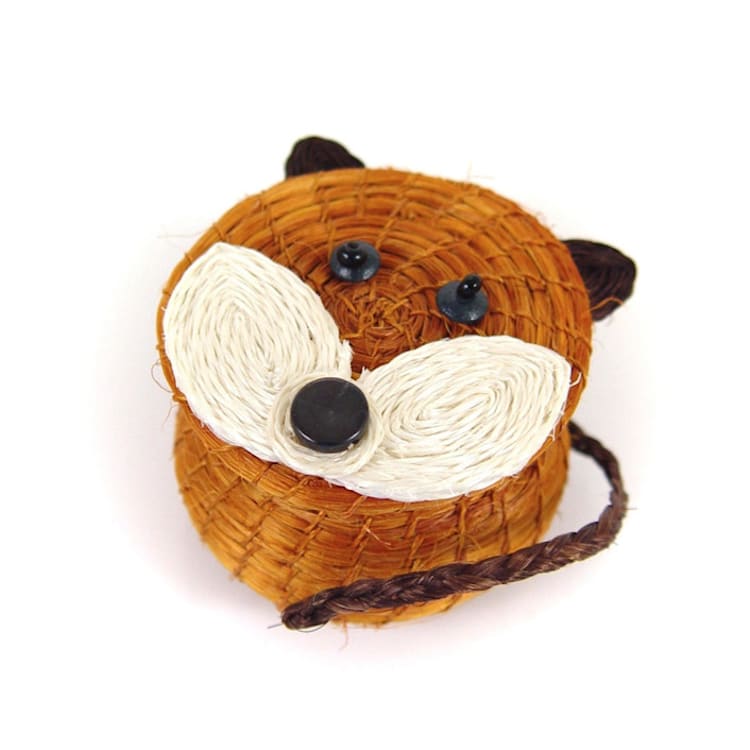 "Lidded Basket Fox" - Decorative Baskets in brown by Powered By People