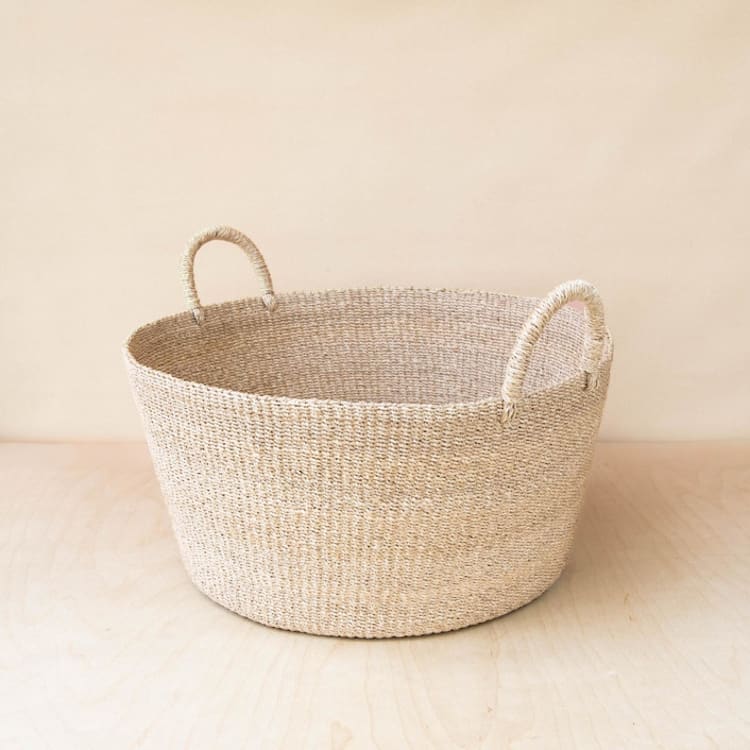 "Natural Jumbo Round basket with Handles" - Decorative Baskets in natural by LIKHA